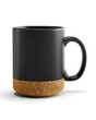 © Pawellpi Design - Unique black ceramic mug with cork base designed for coffee lovers using natural materials in a modern style