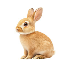a cute brown rabbit sitting peacefully, showcasing its soft fur and adorable features.