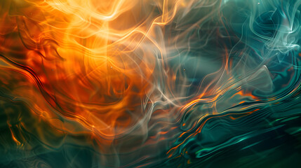 Wall Mural - A colorful abstract painting with a blue, purple, and orange swirl. 