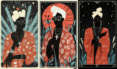 Wall Mural - tarot illustrations in modern style