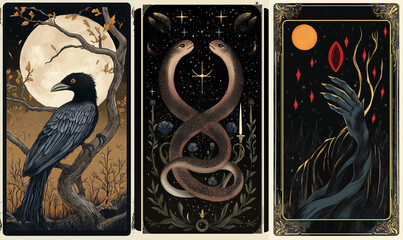 Wall Mural - tarot illustrations in modern style