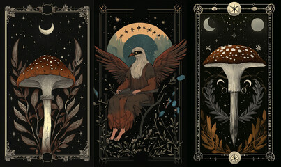 Wall Mural - tarot illustrations in modern style