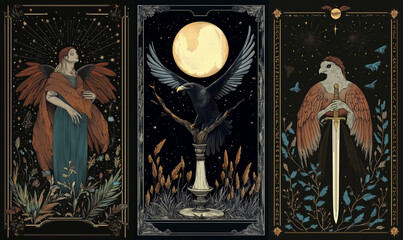 Wall Mural - tarot illustrations in modern style