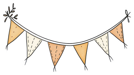 Wall Mural - PNG Bunting illustration banner illustrative.