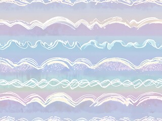 Wall Mural - Pastel Wave Abstract Seamless Pattern Design