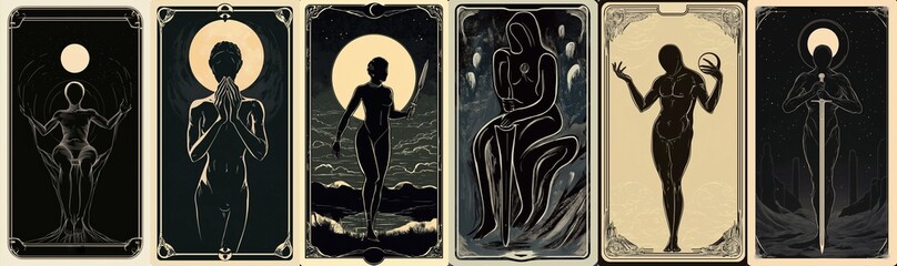 Wall Mural - tarot illustrations in modern style