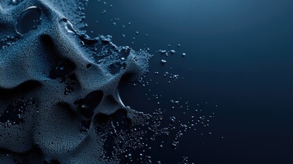 Wall Mural - abstract close-up of dark fluid texture with bubbles and droplets on a smooth background suitable fo