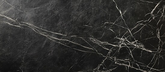 Canvas Print - Black marble texture background with white veining suitable for various design applications Copy Space