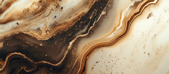 Wall Mural - Abstract swirls of brown gold and beige colors with glittering texture on a light background for backgrounds and wallpapers Copy Space