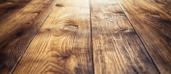 Wall Mural - Wooden floor surface with natural grain patterns and texture suitable for background or design purposes Copy Space