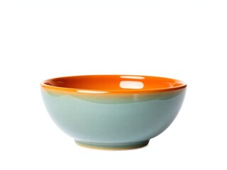 Wall Mural - an image of a bowl with a green and orange rim, there is a bowl that is sitting on a table