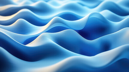 Poster - Gentle blue waves roll smoothly, evoking a sense of peace and tranquility in a beautiful ocean setting, illuminated by bright sunlight