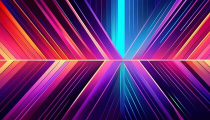 Wall Mural - abstract purple and pink neon background with lines banner a decorative array of sharp angular lines and rectangles in a cool to warm color spectrum