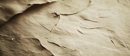 Poster - Textured crumpled brown paper background with natural folds and creases suitable for design use Copy Space