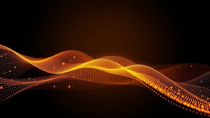Abstract Glowing Orange Dot Wave Design � Futuristic Motion Background