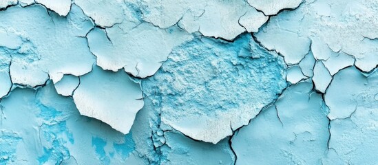 Close-up of peeling blue paint texture with copy space for design and advertising purposes