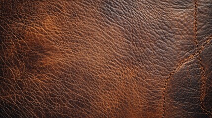 Wall Mural - Brown leather texture with natural wrinkles and seams suitable for background use and design applications Copy Space