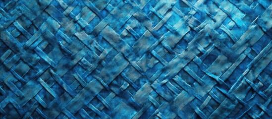 Sticker - Blue woven texture background with a grid pattern and gradient tones, suitable for abstract designs with Copy Space.