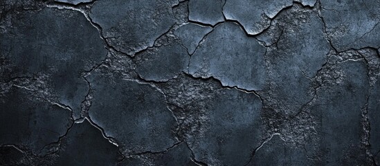 Sticker - Cracked dark textured wall background with rough surface and detailed patterns Copy Space