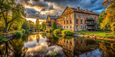 Wall Mural - Kristianstad River Ronnea Park: Urban Exploration Photography - Sweden's Hidden Gem