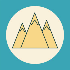 Wall Mural - mountain icon. simple linear icon depicting a mountain landscape. vector illustration