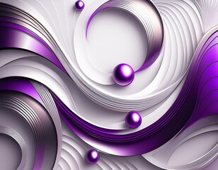 Wall Mural - abstract wallpaper with a white background with metallic purple circles