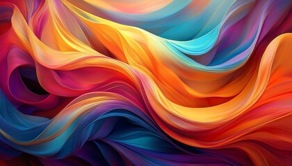 Wall Mural - abstract flowing fabric in vibrant hues