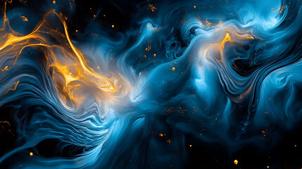Wall Mural - A 3D magnetic field in iron gray and electric blue, dynamic and scientific