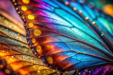 Wall Mural - Low Light Butterfly Wing Macro Photography Background - Jewel Tones & Intricate Detail