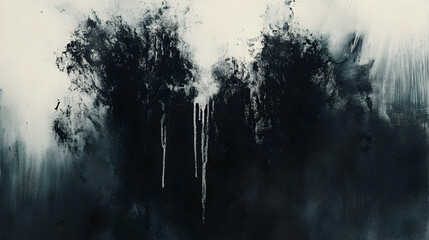 Wall Mural - abstract charcoal smudges in graphite and cream, moody and raw
