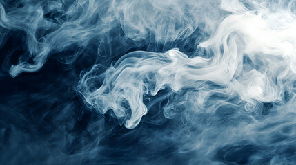 Wall Mural - abstract smoke wisps in slate blue and bone white, ethereal and wispy