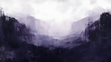 Wall Mural - flat brushstrokes in ash violet and charcoal, raw and moody