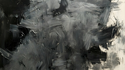 Wall Mural - flat brushstrokes in ashen gray and charcoal, raw and expressionist