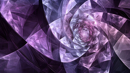 Wall Mural - geometric fractals in quasar purple and cosmic gray, infinite and hypnotic