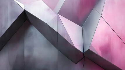 Wall Mural - geometric polygons in mauve and steel, sharp and modern