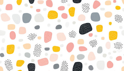 Wall Mural - abstract colorful geometric pattern with pink, yellow, gray, and black shapes