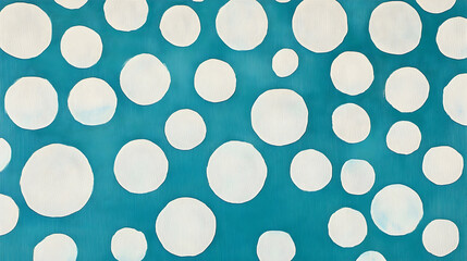 Wall Mural - minimalist dots in cerulean and chalk white, sparse and clean