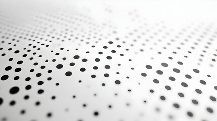 Wall Mural - minimalist dots in porcelain white and ink, sparse and clean