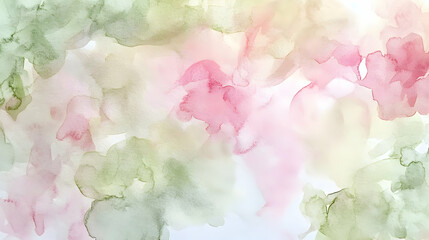 Wall Mural - washed watercolor in pistachio and blush pink, delicate and airy