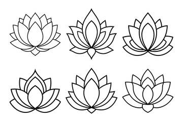 Wall Mural - Lotus flower sets icon logo. Vector illustrations isolated on white background.
