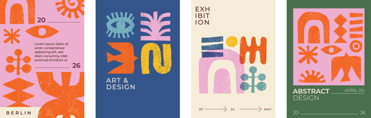abstract ethnic backgrounds. african boho art cards, posters, banners, covers design. art elements, 