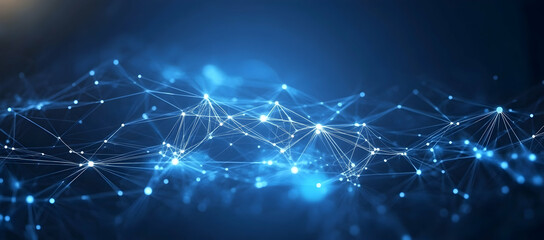 Blue background vector illustration with binary code and digital network connection technology