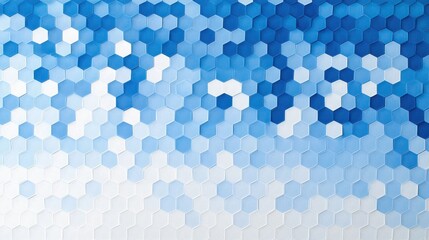 Fototapete - A vibrant pattern of hexagonal tiles in various shades of blue, creating a visually appealing abstract design.