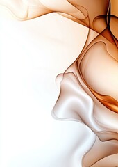Wall Mural - Abstract Brown and White Fluid Wave Background, Swirling Organic Shapes, Elegant Design, Smooth Texture, Modern Art, Minimalist Wallpaper