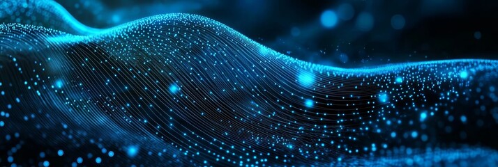 Wall Mural - A visual representation of cyberspace and big data in dark hues.