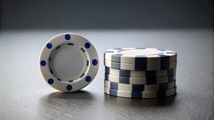 Wall Mural - Minimalist Dice and Poker Chips: Clean, Modern Gambling Still Life