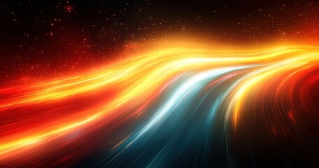 Vibrant Light Trails Abstract Digital Art Background with Glowing Streaks and Neon Aesthetics