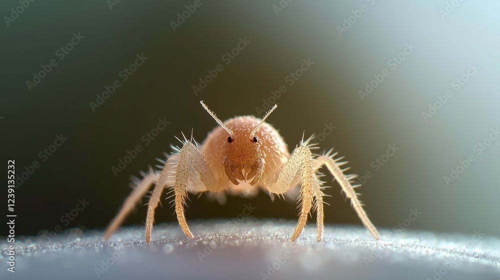 Tiny Dust Mite Magnified Under Microscope Showing Intricate Details and ...