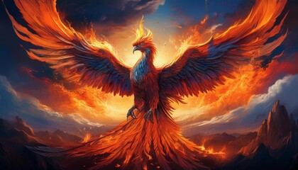 Wall Mural - sunset in the mountains