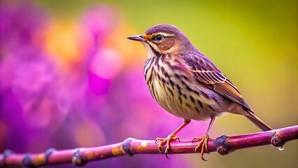 Wall Mural - Purple Pipit Bird -  Close-up Profile View with Copy Space for Text - Wildlife Photography